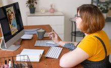 Tutor connecting with student online